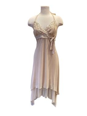 Vintage 90s Trixxi Halter Dress Sequin Asymmetric Y2K Fairy Prom Whimsical